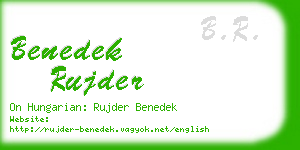 benedek rujder business card